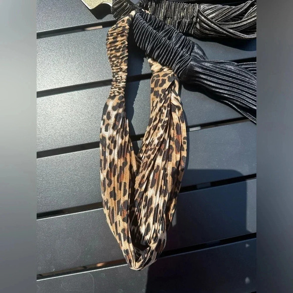 Headbands Pack of 3 Women Cheetah Black and Gold - Picture 2 of 4